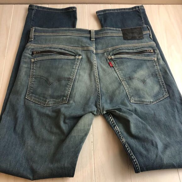 Levi's 514 Mens Unisex Denim Blue Jeans Zip Closure 36 x 36 Slim Straight Stetch - Picture 4 of 13
